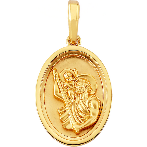Sterling Silver with Yellow Gold Plated St. Christopher Pendant