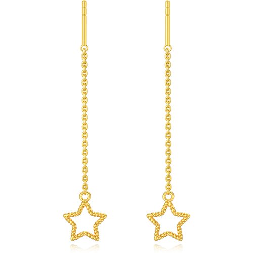 14K Gold Star Drop Earrings