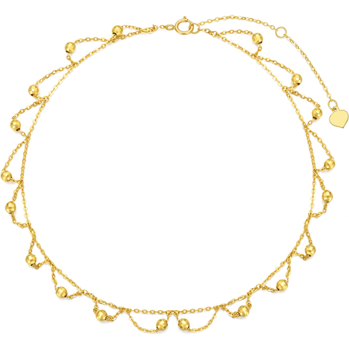14K Gold Sunflower Multi-layered Anklet