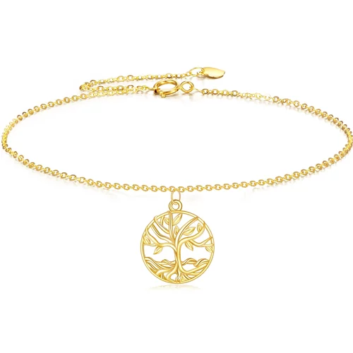 14K Gold Tree Of Life Charm Bracelet
