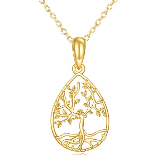 14K Gold Tree Of Life Pendant Necklace