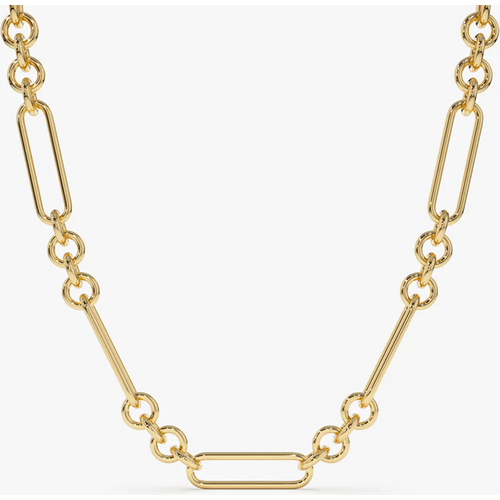 14k Mixed Link Paperclip Bolo Chain Necklace 4mm