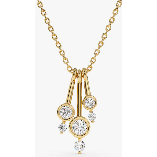 14k Multi Bezel Set 0.25 CT Natural Diamond Pendant