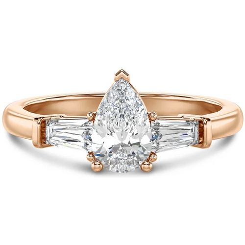 14K Rose Gold 1.5CT Pear Cut Moissanite Engagement Ring
