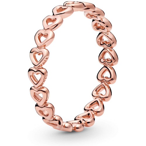14K Rose Gold Heart With Heart Ring for Women