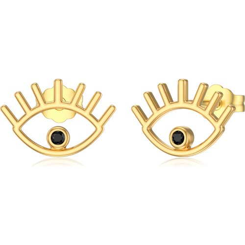 14K Solid Gold Stud Earrings for Women Evil Eye Stud Earrings Jewelry Gift for Her