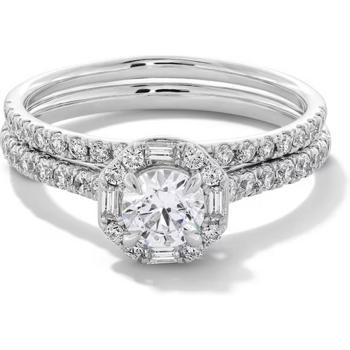 14K White Gold 1 to 3.5 CT. T.W Round Cut Lab Created Diamond Wedding Ring D VVS1-VS1 Clarity 3EX IGI Certified