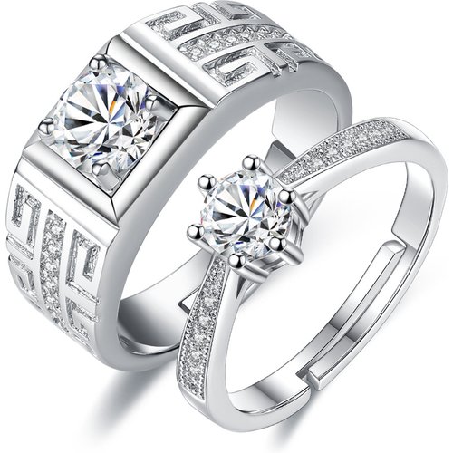 14K White Gold Round Cut Lab Created Diamond Custom Rings 3EX IGI Certified