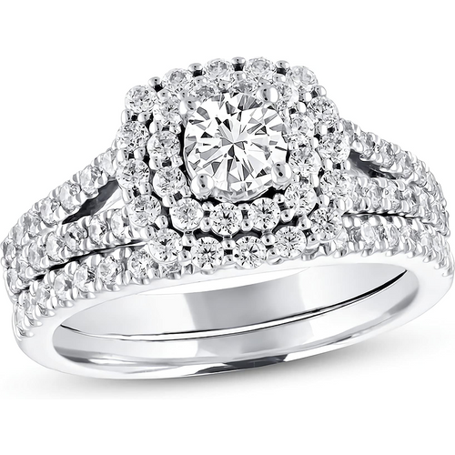 14K White Gold Round Moissanite Wedding Ring