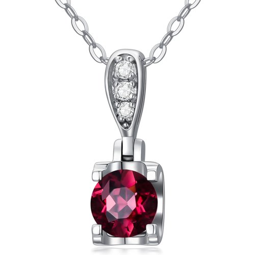 14K White Gold Circular Shaped Cubic Zirconia Round Pendant Necklace