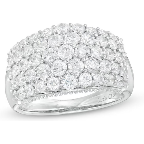 14K White Gold 2 CT. T.W. Gold Round Lab Created Diamond Custom Wedding Ring D Color VVS1-VS1 Clarity 3EX