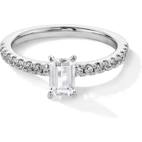 14K White Gold 0.75 to 3.25 CT.T.W. Lab Created Diamond Engagement Ring VVS1-VS1 Clarity 3EX IGI Certified