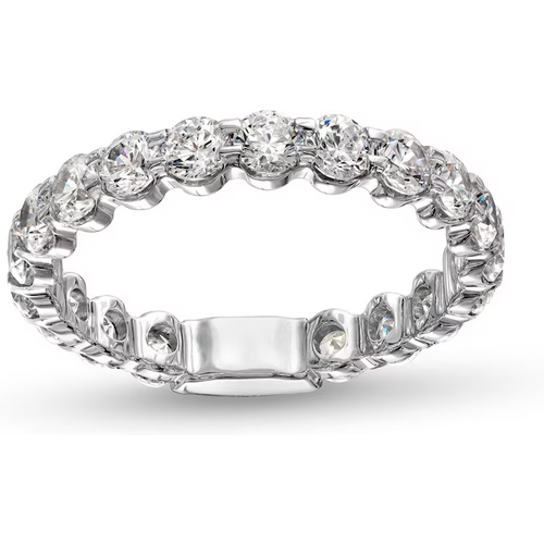 14K White Gold Round Shaped Lab Created Diamond Custom Couple Stackable Ring F Color VS2 Clarity 3EX IGI Certified