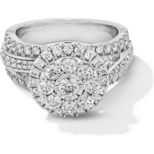 14K White Gold 2 CT.T.W. Round Lab Created Diamond Custom Engagement Band D-VVS1 3EX