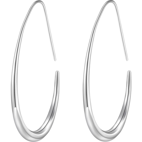 14K Black Rhodium Color Gold Drop Hoop Earrings for Women