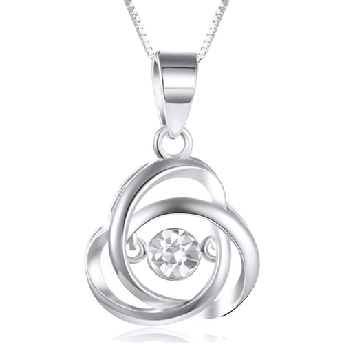 14K White Gold Personalized Birthstone Celtic Knot Necklace for Women