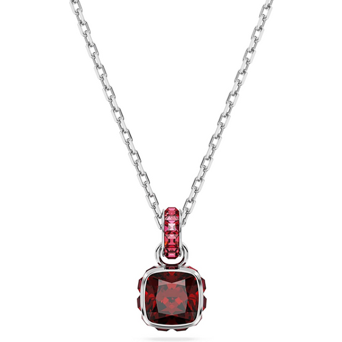 Sterling Silver Princess Cut Personalized Birthstone Pendant Necklace