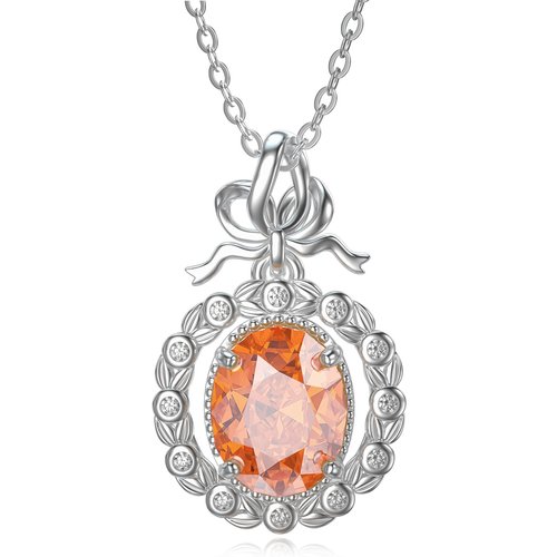 14K White Gold Round Pendant Necklace