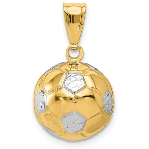 14K Gold Two-Tone Football Pendant Charms For Men