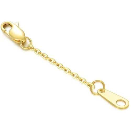 14K Yellow Gold 1.1Mm One-Piece Buckle Embossed Shiny 1.5Inch O Extension Chain