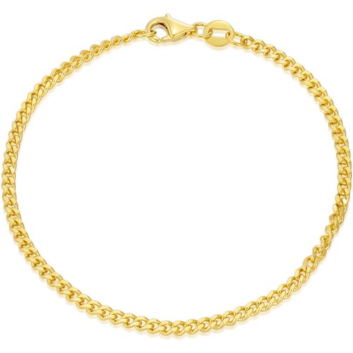 14K Yellow Gold 2.2 MM Curb Link Chain Bracelet