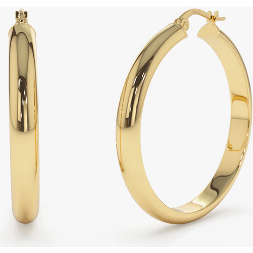 14K Yellow Solid Gold Large Gold Hoop Earrings 35MM