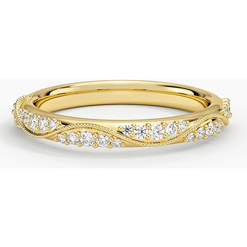 18K Gold 0.25 CT.T.W. Round Diamond Custom Wedding Ring D Color VVS1-VS1 Clarity 3EX IGI Certified