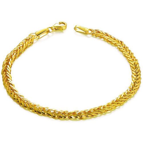 18K Gold 4mm Width Celtic Chopin Chain Bracelet