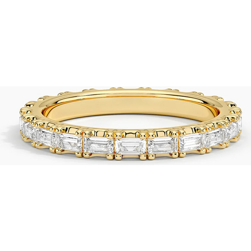 18K Gold 0.5 CT.T.W. Emerald Diamond Custom Wedding Ring D Color VVS1-VS1 Clarity 3EX IGI Certified