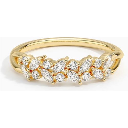 18K Gold Marquise Lab Created Diamond Custom Wedding Ring D Color VVS1-VS1 Clarity 3EX IGI Certified