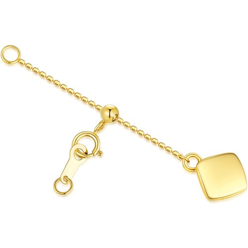 18K Gold 2Inch Bead Station Chain Extender Chain