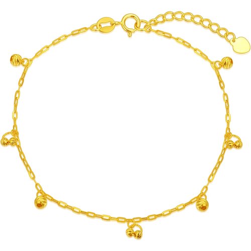 18K Gold Ball Charm Bracelet