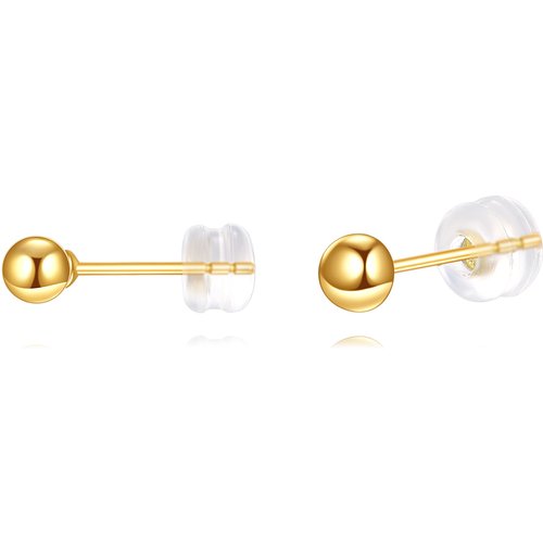 18k Gold Ball Stud Earrings