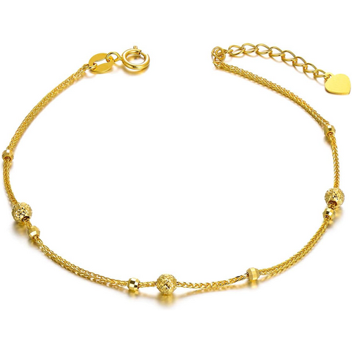 18K Gold Beads Bracelet for Women