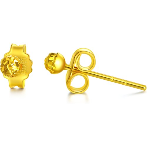 18K Gold Birth Flower Drop Earrings