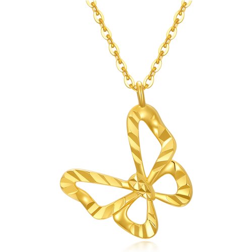 18K Gold Butterfly Necklace