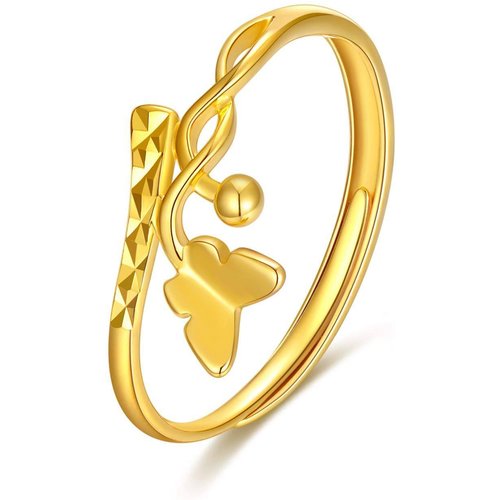 18K Gold Butterfly Open Ring