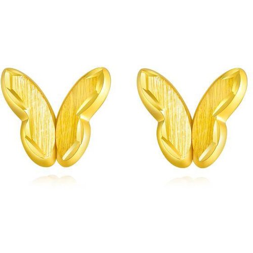 18K Gold Butterfly Stud Earrings
