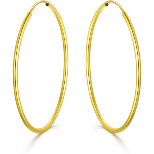 18K Gold Circle Hoop Earrings