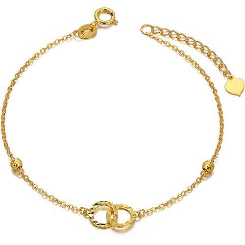 18K Gold Circle & Infinity Symbol Charm Bracelet