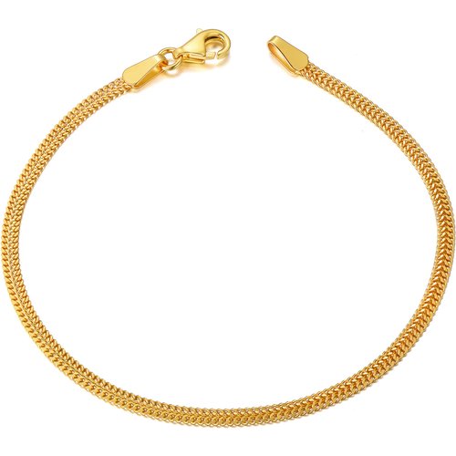 18K Gold Circle Mesh Chain Bracelet