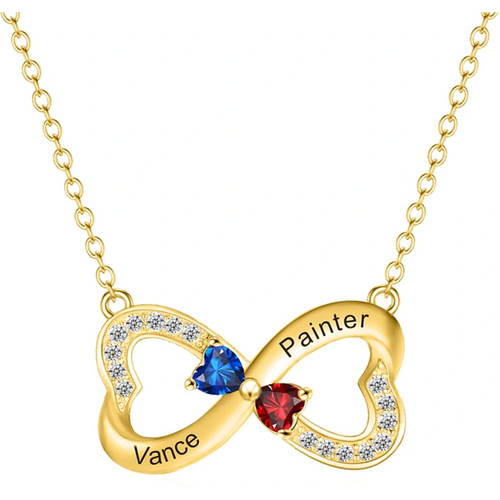 10K Gold Circular Shaped Cubic Zirconia Infinite Symbol Pendant Necklace