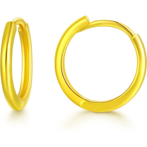 18K Gold Couple Hoop Earrings