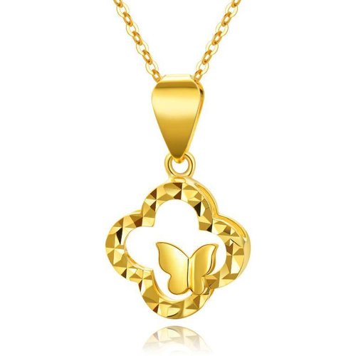 18K Gold Couple Pendant Necklace