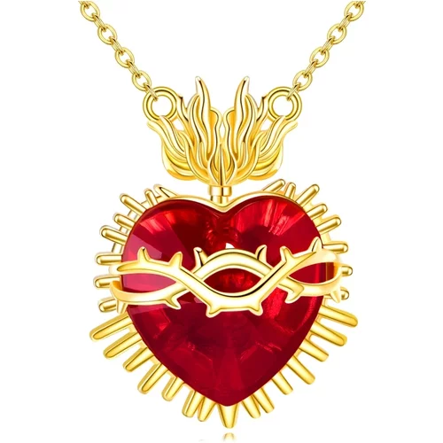 Gold Vermeil Plated Crystal Personalized Birthstone Heart Necklace for Women