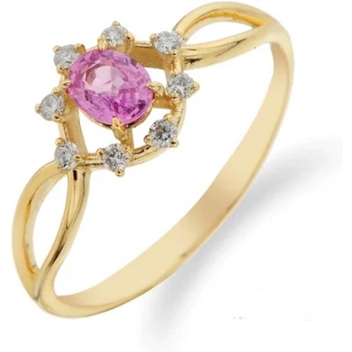 Gold Vermeil Crystal Wildflowers Ring for Women