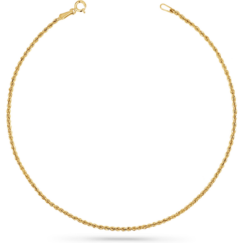 Sterling Silver with Yellow Gold Plated Dainty Rope Chain Anklet 1.7mm