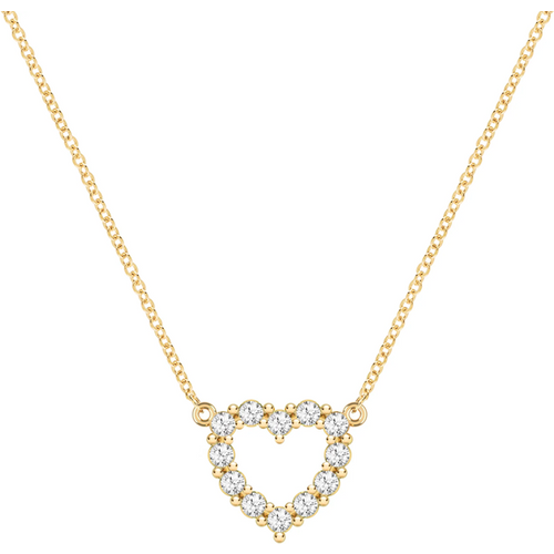 Gold Vermeil Cubic Zirconia Heart Necklace for Women