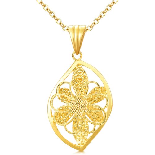 18K Gold Leaves Pendant Necklace