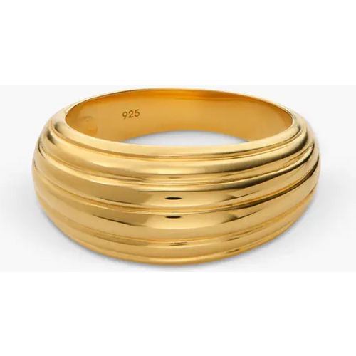 Gold Vermeil Linear Dome Ring for Women